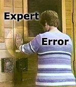 woman pushes door - Expert Error